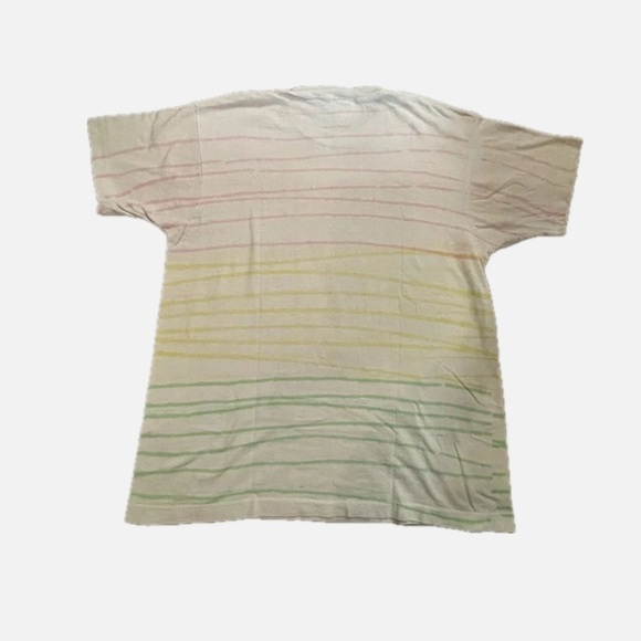 Vintage 90s Surf Mania T-Shirt XL Single Stitch Neon Surfing Palm Trees - Picture 2 of 6